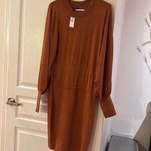 Banana Republic Burnt Orange Sweater Dress, Medium Tall